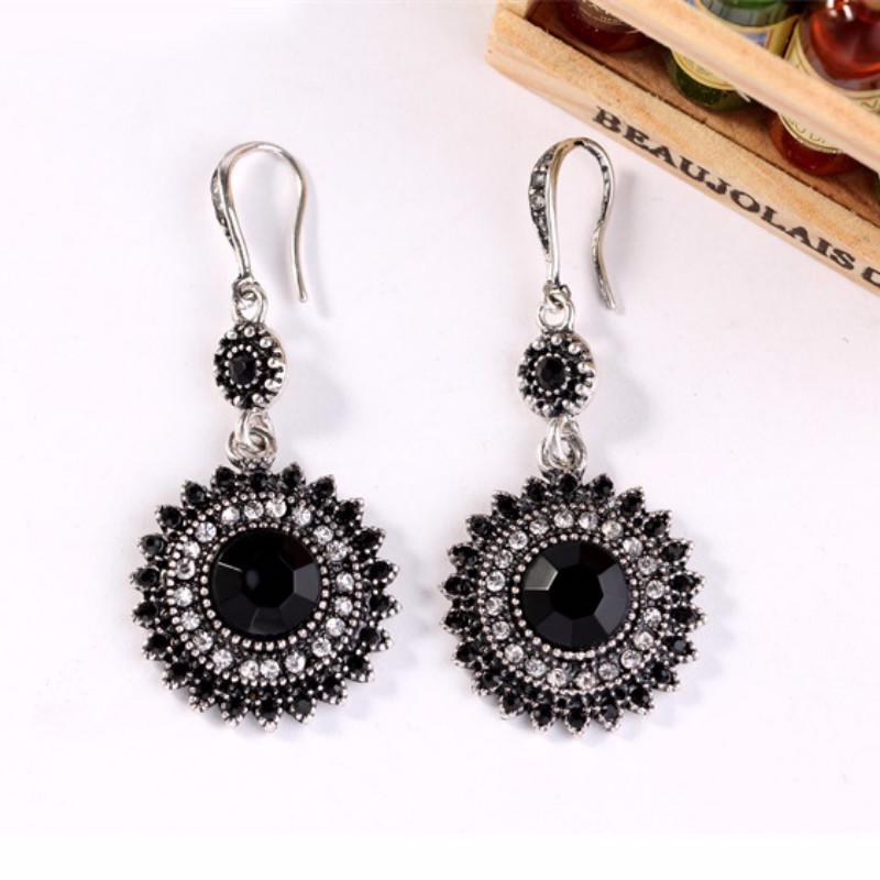 1Pair Women Earring Jewelry Drop Earrings Ethnic Vintage Sun Flower Bohemia Dangle Earrings