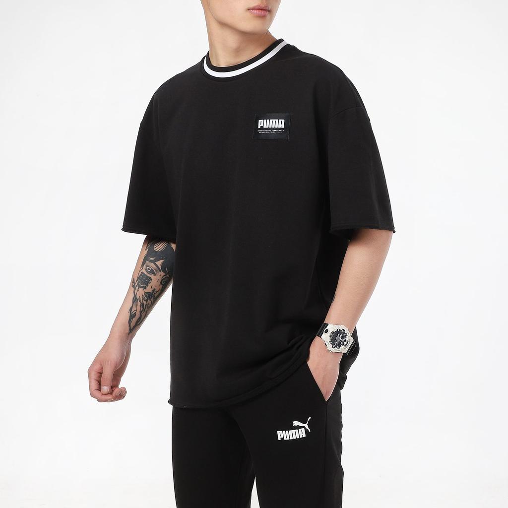 Puma Футболки Мужские Черные С Круглым Вырезом Умеренный Прямой Крой 845861-01
