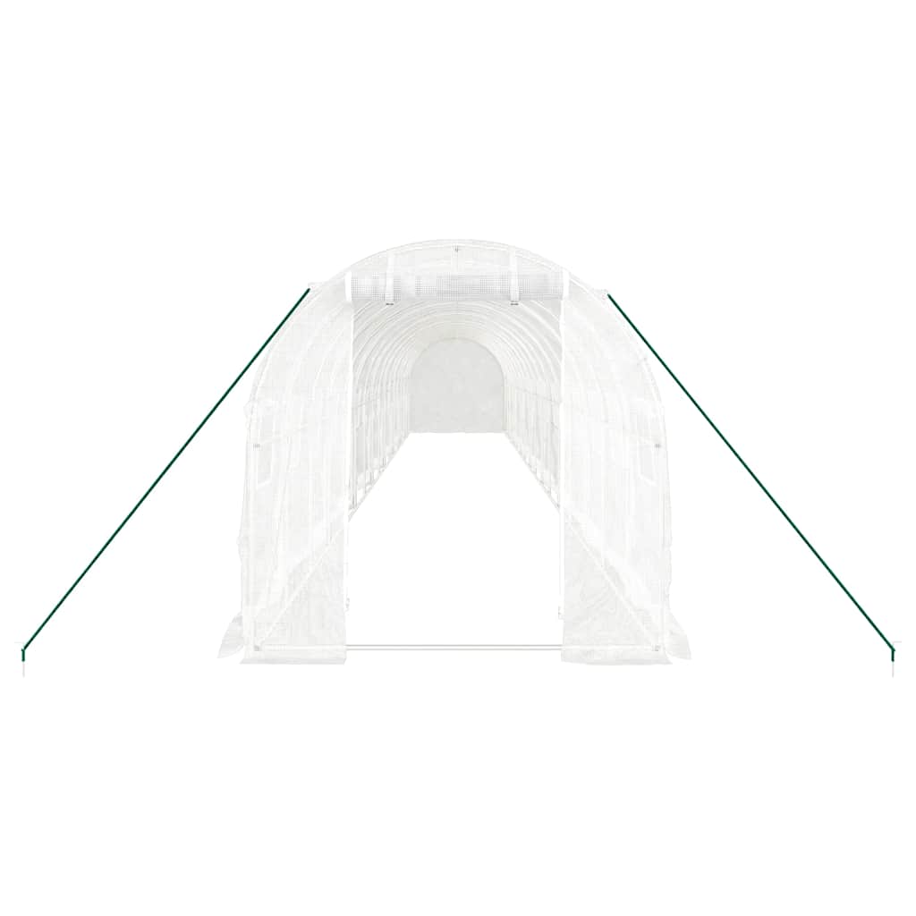 Greenhouse with Steel Frame White 32 m² 16 x 2 x 2 m