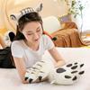 Fluffy Texture Plush Gloves Striped Design Costume Mittens  Cosplay Costume Accessories