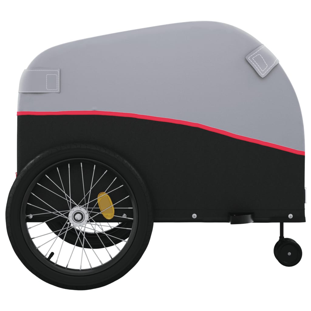 Vidaxl Przyczepka Rowerowa, Czarno-Czerwona, 45 Kg, Żelazo