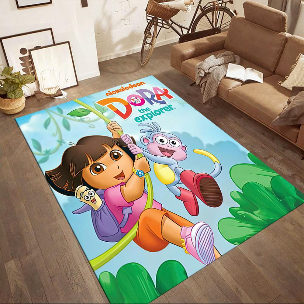 Dora And Boots Adventure Square rugs are a great choice for living rooms, bedrooms, home décor, and as gifts.