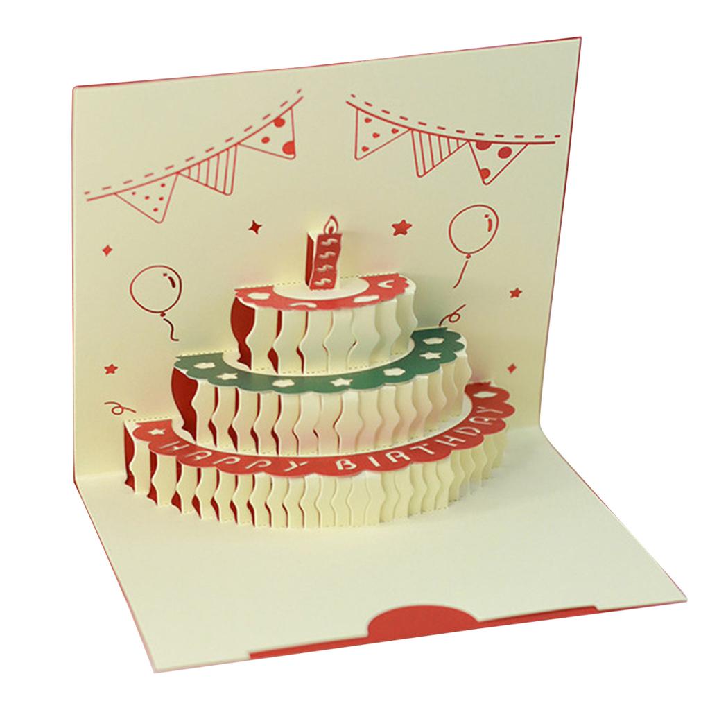 Открытка на день рождения Yousheng 3D Pop-Up с музыкальными огнями Открытка на день рождения с тортом для женщин, мужчин, детей, друзей