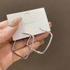 South Korea Dongdaemun geometric square earrings simple and cold wind smooth metal stud earrings women's 925 silver needle ears