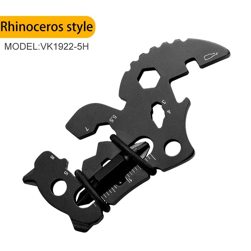 Многофункциональный инструмент EDC в стиле носорога, бутылка, мини-брелок для ключей, отвертка, аксессуары для ремонта на открытом воздухе, открывалка, ручные инструменты