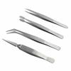 4Pcs/Set Precision Tweezers Thick Electronics Forceps Tweezers Anti-Skid DIY Maintenance Tools Makeup Repair Multi-function