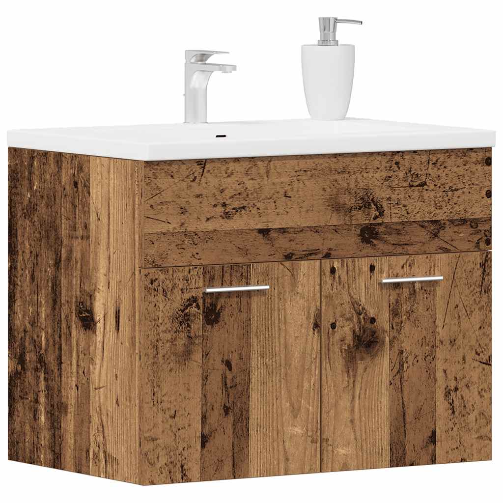 Bathroom Vanity Cabinet with Rustic Wood Effect 60 x 38.5 x 46 cm