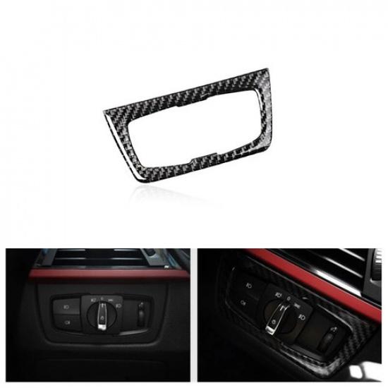 Carbon Fiber Car Inner Front Headlight Switch Frame Cover For BMW 3 F30 13 15 17