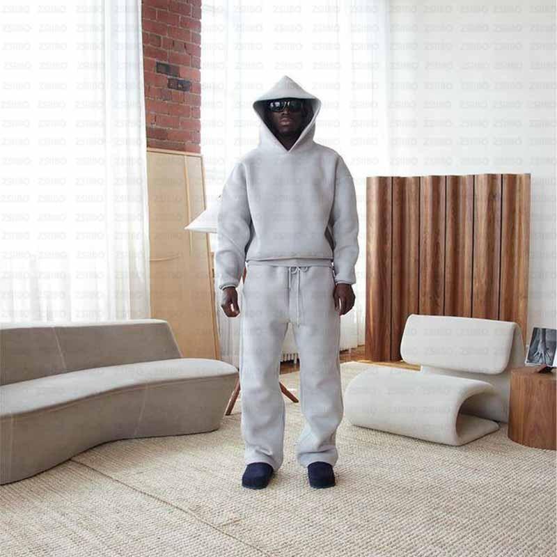 Unisex Oversized Hoodie Jogger Set Solid Color Streetwear Casual Lounge Wear