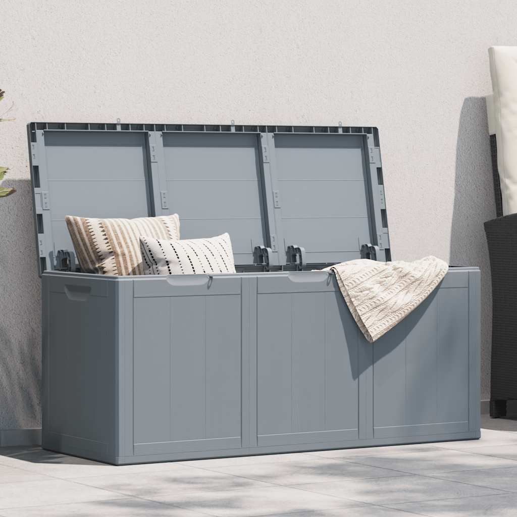 Garden Storage Box 270 L Grey PP with Wood Like Finish