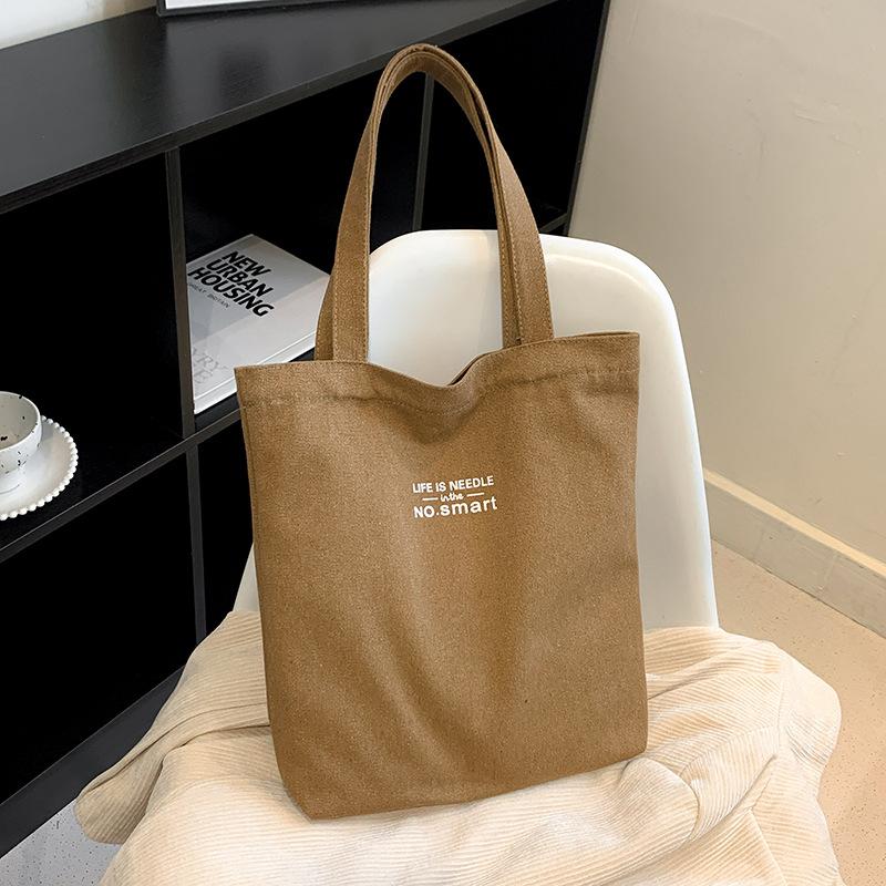 Женская холщовая сумка-тоут, повседневная на плечо, для работы, большая вместимость, с ручками, многофункциональная, большая хозяйственная сумка