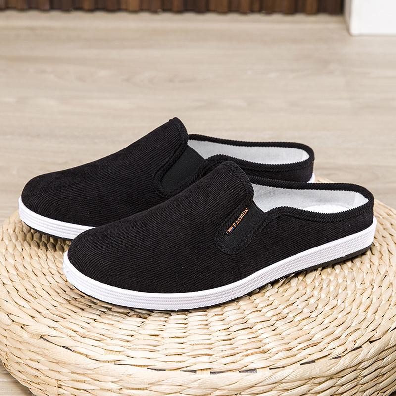 Velvet Cloth Surface, One Pedal, Half Support Soft Sole, Comfortable, Light and Breathable Old Beijing Cloth Shoes