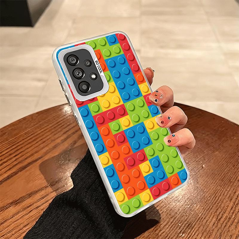 Fashion Building Blocks Pattern Soft Phone Case for Samsung A17 A16 A15 A14 A13 A57 A56 A55 A54 A53 A37 A36 A35 A34 A33 A26 A25