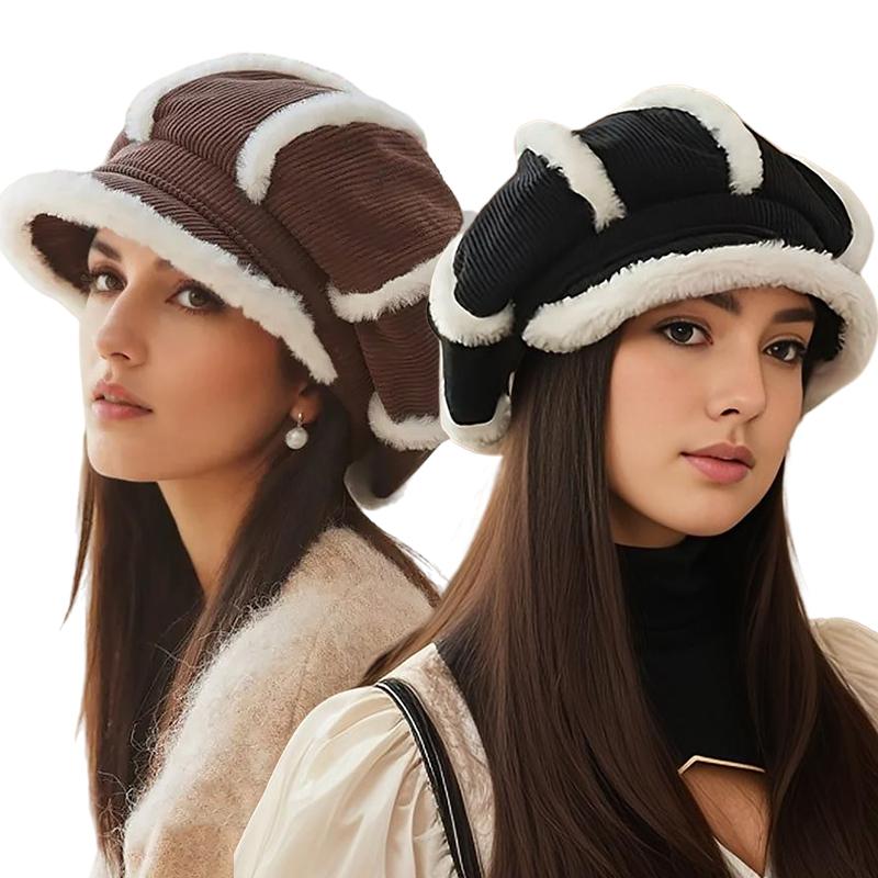 1 шт. Подкладка из плюша Подарочный вельветовый материал Универсальный берет Изысканный утолщенный дизайн Теплые аксессуары Элегантный 56-58 см