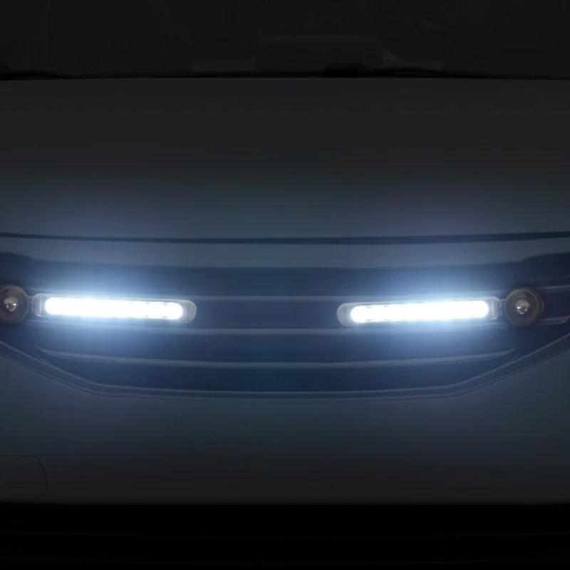 2pcs Car Wind Power Daytime Running Light LED Front Center Net Auxiliary Light Auto DIY Decoration Supplies Wind Energy Lamp