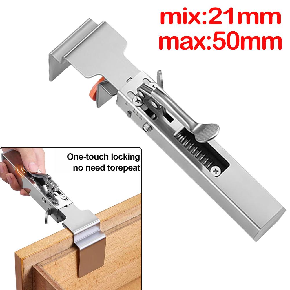 Adjustable Drawer Fixing Clamp Stainless Steel Drawer Front Mounting Clip Woodworking Clamp for Drawer Front Panel Installation