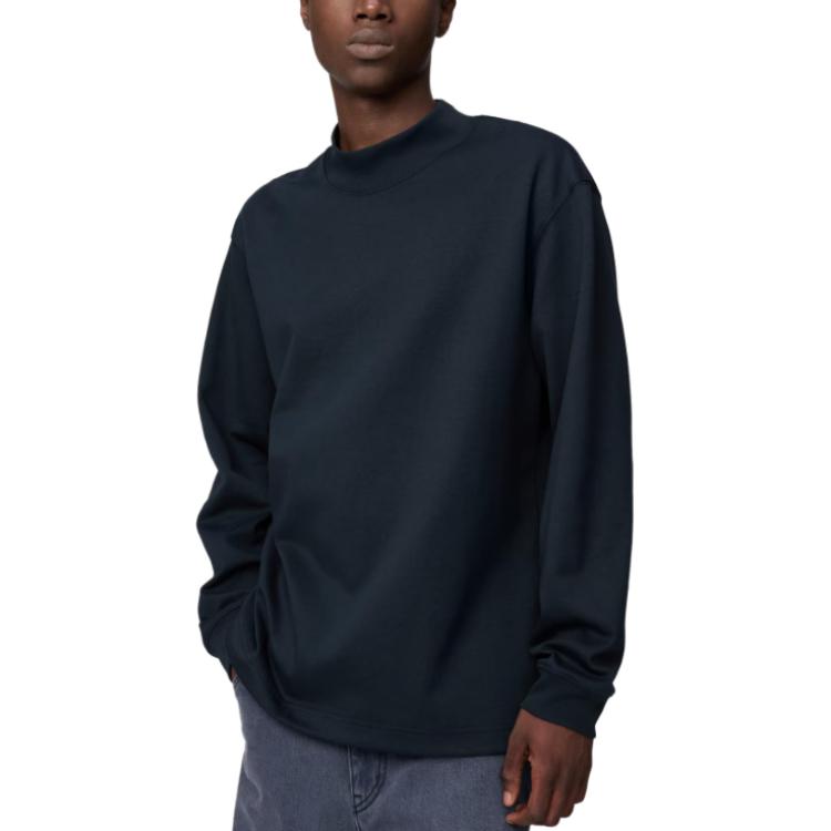 Uniqlo Однотонная свободная футболка с длинным рукавом и спущенной линией плеча Мужские топы 481349-69
