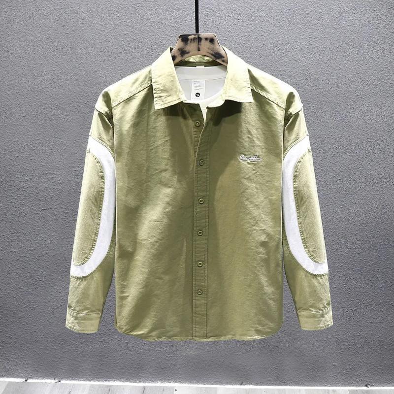 Японская ретро рубашка с длинным рукавом, мужской трендовый бренд, весна-осень, новинка, свободная повседневная рубашка-куртка