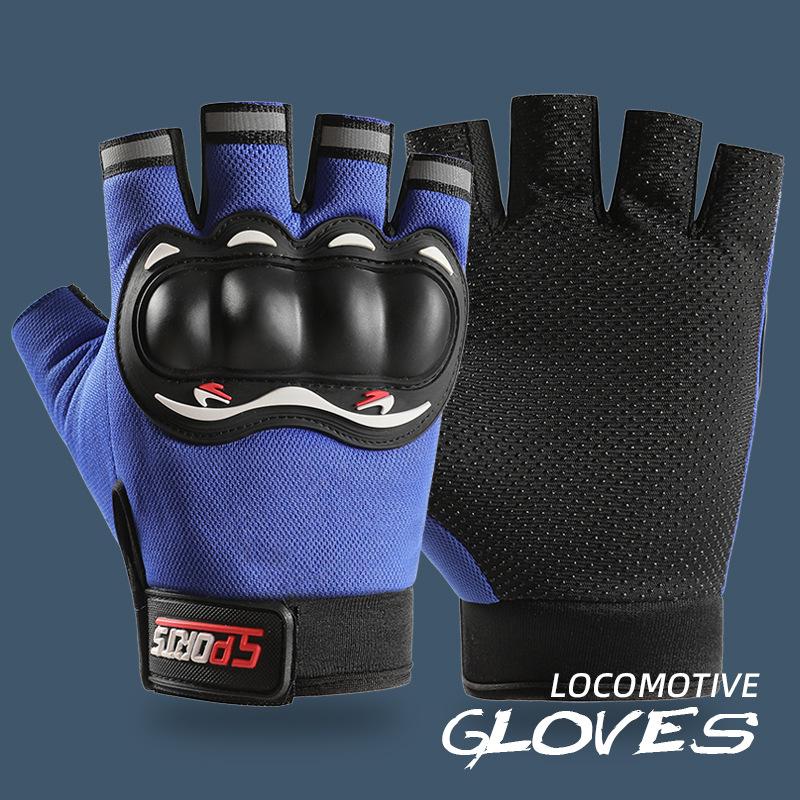 Мотоциклетные перчатки Мужские Мотоциклетные Уличные Гоночные Экипировка Защита Ладони Дышащие Перчатки Без Пальцев Рыцарские Противоударные