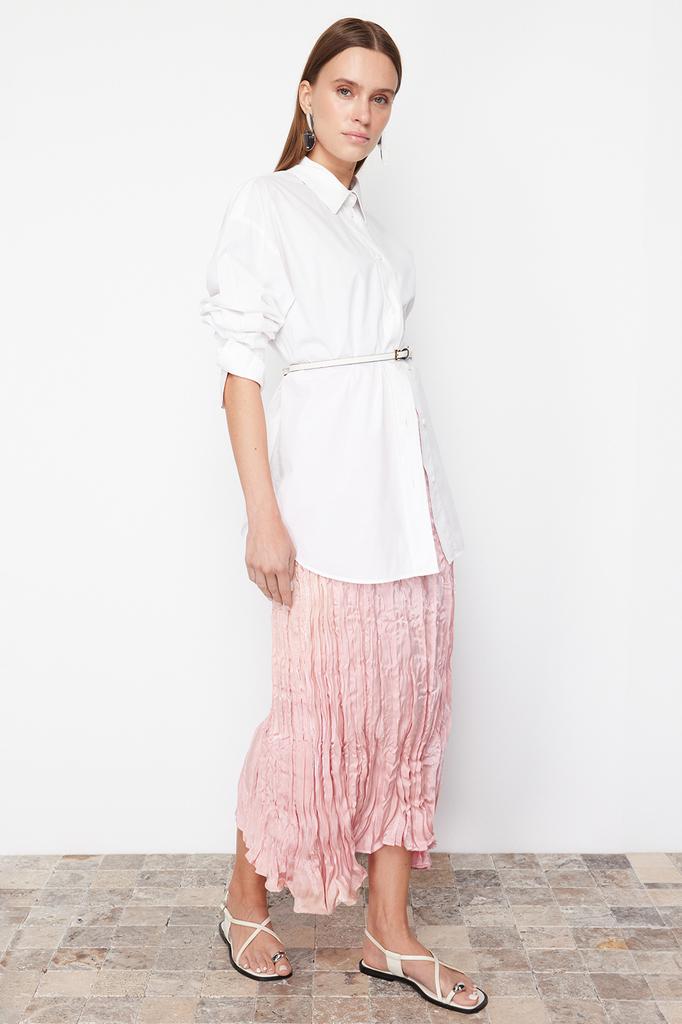 Женская мода, новая юбка в хиджабе, черная плиссированная атласная тканая юбка