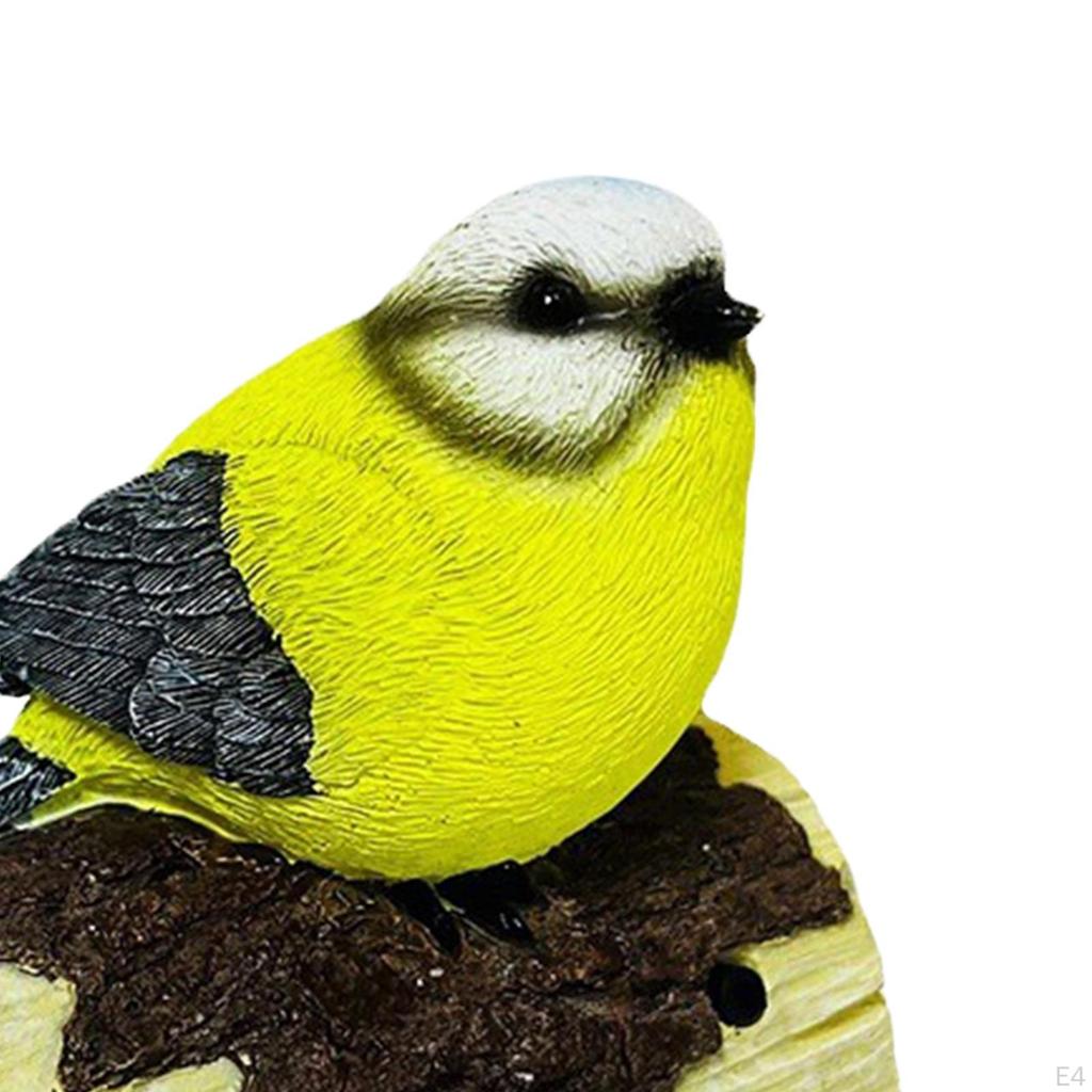 Figurine Bird Statue, Miniature Animal Sculpture LED Ornament Figure for Bonsai Fairy