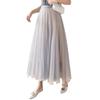 High Waist Mesh Slim Pleated Skirt High Waist Mesh Slimming Pleated Maxi Skirt Gauze Skirt