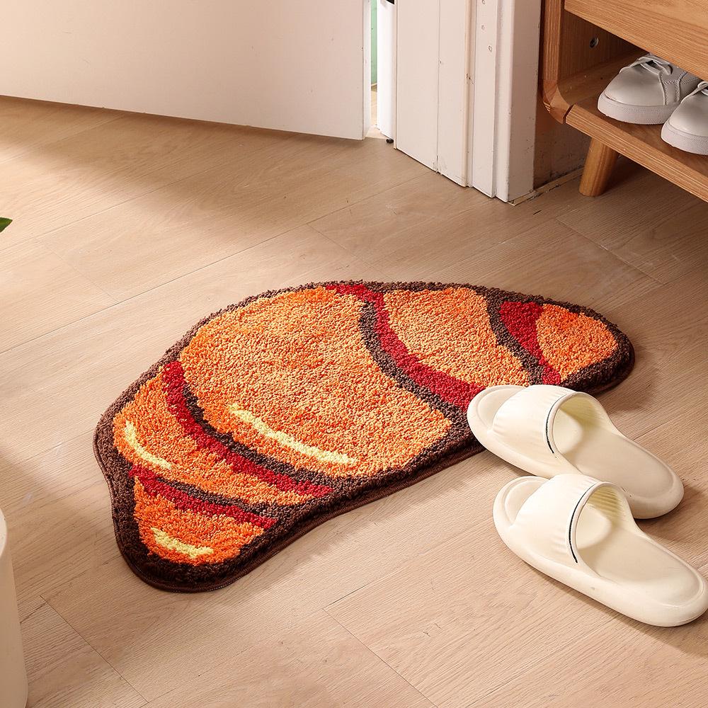 New Creative Pumpkin Flocking Non-Slip Absorbent Bathroom Door Mat