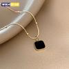 Ожерелья из нержавеющей стали, черный изысканный минималистичный квадратный кулон, колье-цепочки, модное ожерелье для женщин, ювелирные изделия, подарки на вечеринку