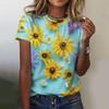 Women Flower Printed Women's T-Shirt Oversized T-Shirt Popular Clothes Women Clothing Short Sleeve Tee Blouse