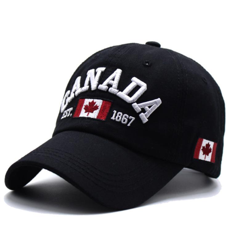 Cotton Baseball Cap Maple Leaf Embroidery Adjustable Sun Hat for Men Women Couple Outdoor Travel Fashion