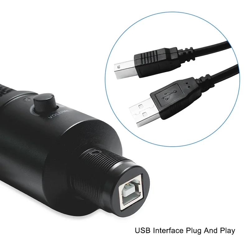 USB Condenser Microphones For PC Computer Laptop Singing Gaming Streaming Recording Studio YouTube Video Microfon