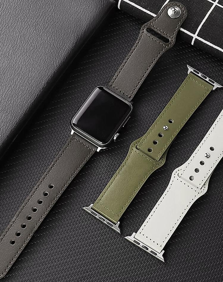 Кожаный ремешок для Apple Watch Ultra 2 49 мм 44 мм 40 мм 41 мм/45 мм 49 мм 46 мм correa bracelet iWatch series 8 7 5 4 6 se 10 9 strap