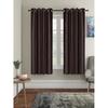 Pack of 2, Polyester Long Crush Emboss Window Curtains ( Coffee )