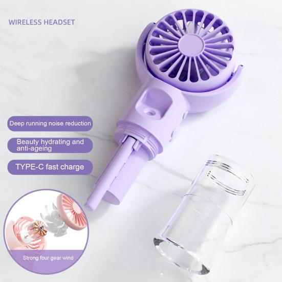 Handheld Spray Fan USB Rechargeable Adjustable Summer Personal Water Mist Fan Portable Travel Outdoor Pocket Mini Cooling Fan