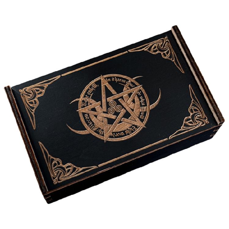 Push Pull Tarot Cards Box Wood Storage Case Portable Card Container Divination Storage Box Card Container Easy to Carry