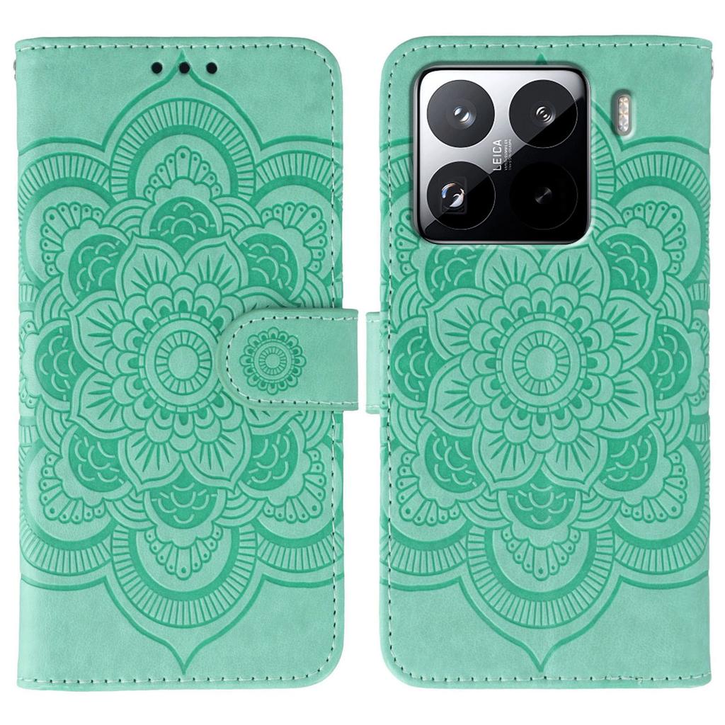 For Xiaomi 15 Pro Case PU Leather Mandala Imprinted Design Wallet Phone Cover