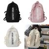 Letter Student Lightweight Backpack Large Capacity School Bag For Use Daily