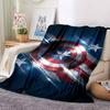1Pc Captain America Shield Flannel Blanket, Soft And Comfortable, Casual Warm, Camping Travel, Christmas, Halloween Xmas Gift S1116