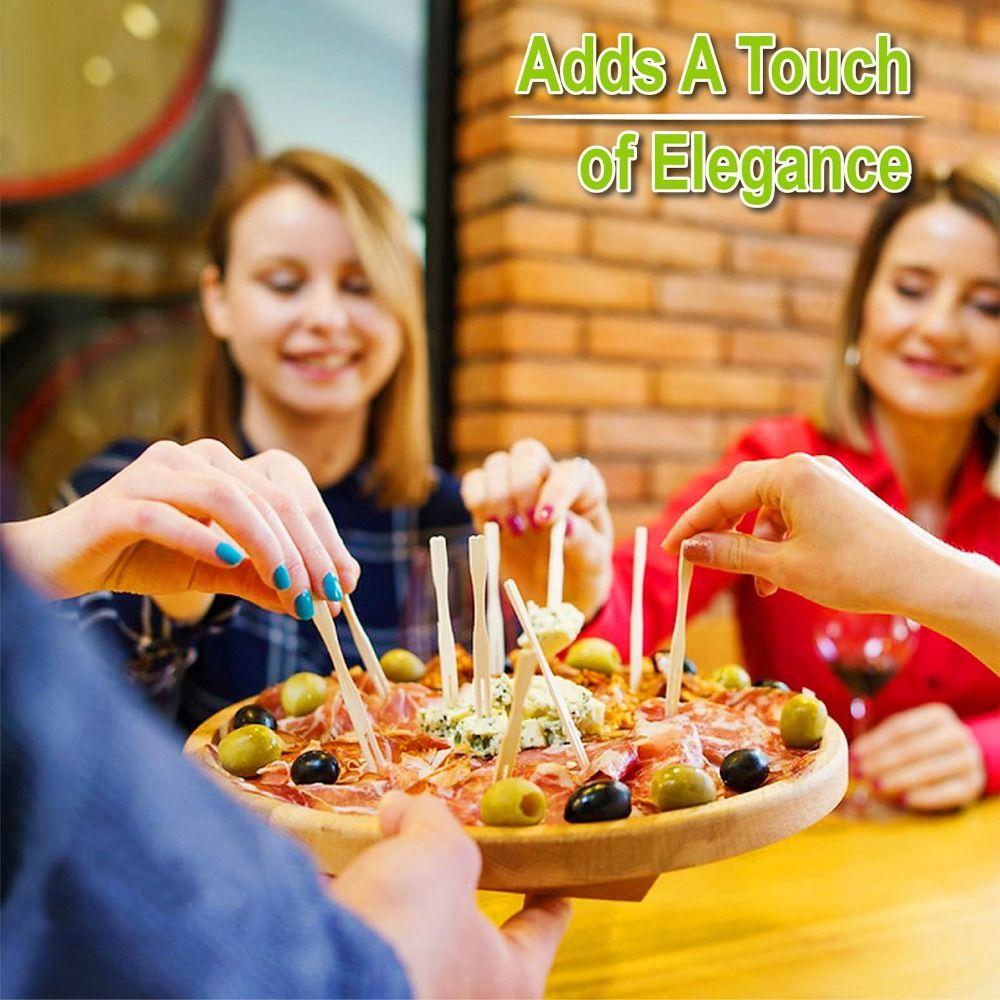 100Pcs Mini Size Fruit Forks Bamboo Restaurant Tableware Sandwiches Appetizer Forks Household Use