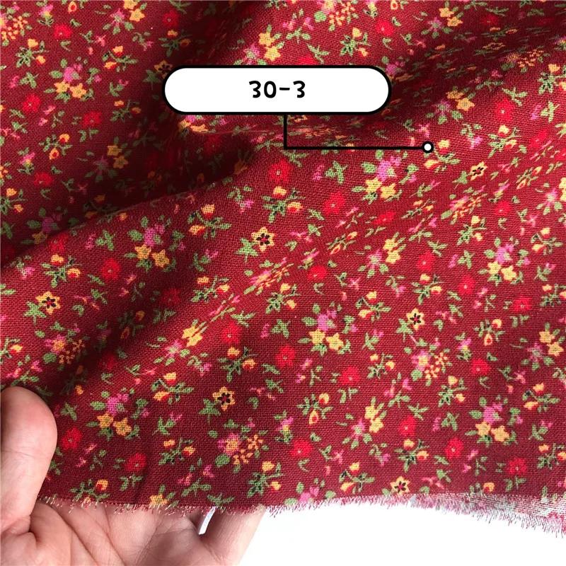100x140cm Retro Pastoral Cotton/Linen Small Flower Floral Fabrics Soft for Spring Handwork Decor Tablecloth Dress Cushion Craft