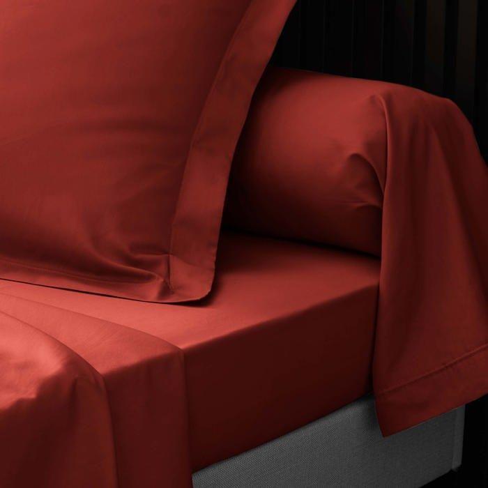 Drap plat 180 x 290 cm Percale de coton tomette