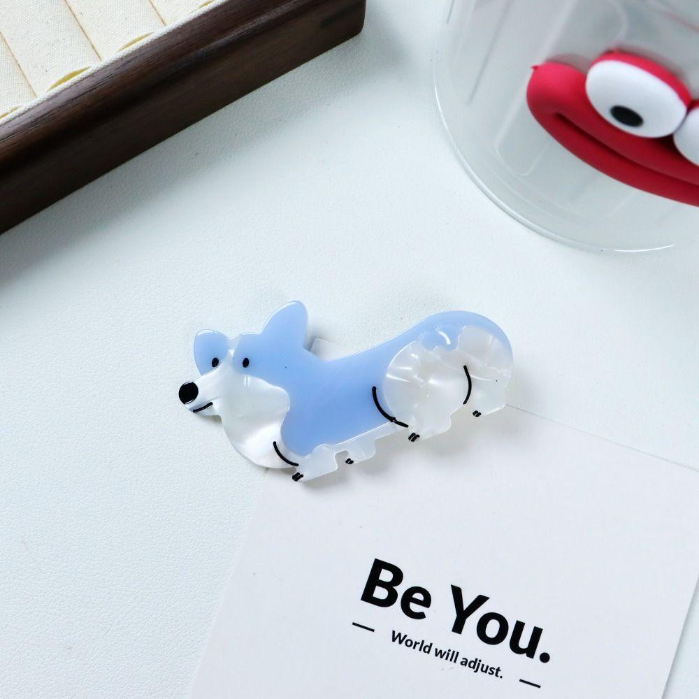 Animal Acetate Puppy Hair Claw Cartoon Dog Hairpin Cute Corgi Hair Clip  Hair Accessories