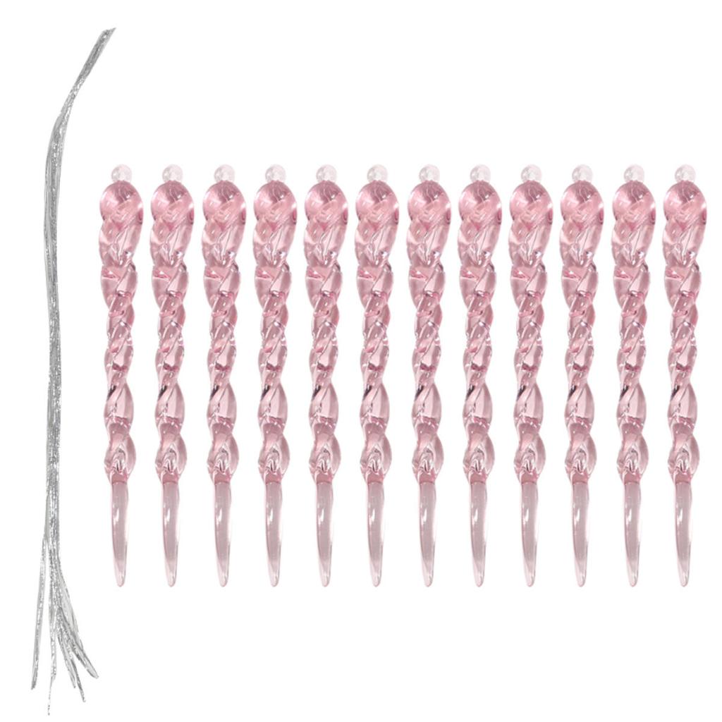 Sparkling Crystal Icicle Clear Glass Christmas Tree Ornaments Xmas Hanging Decorations Holiday Party New Year Festive Home Decor