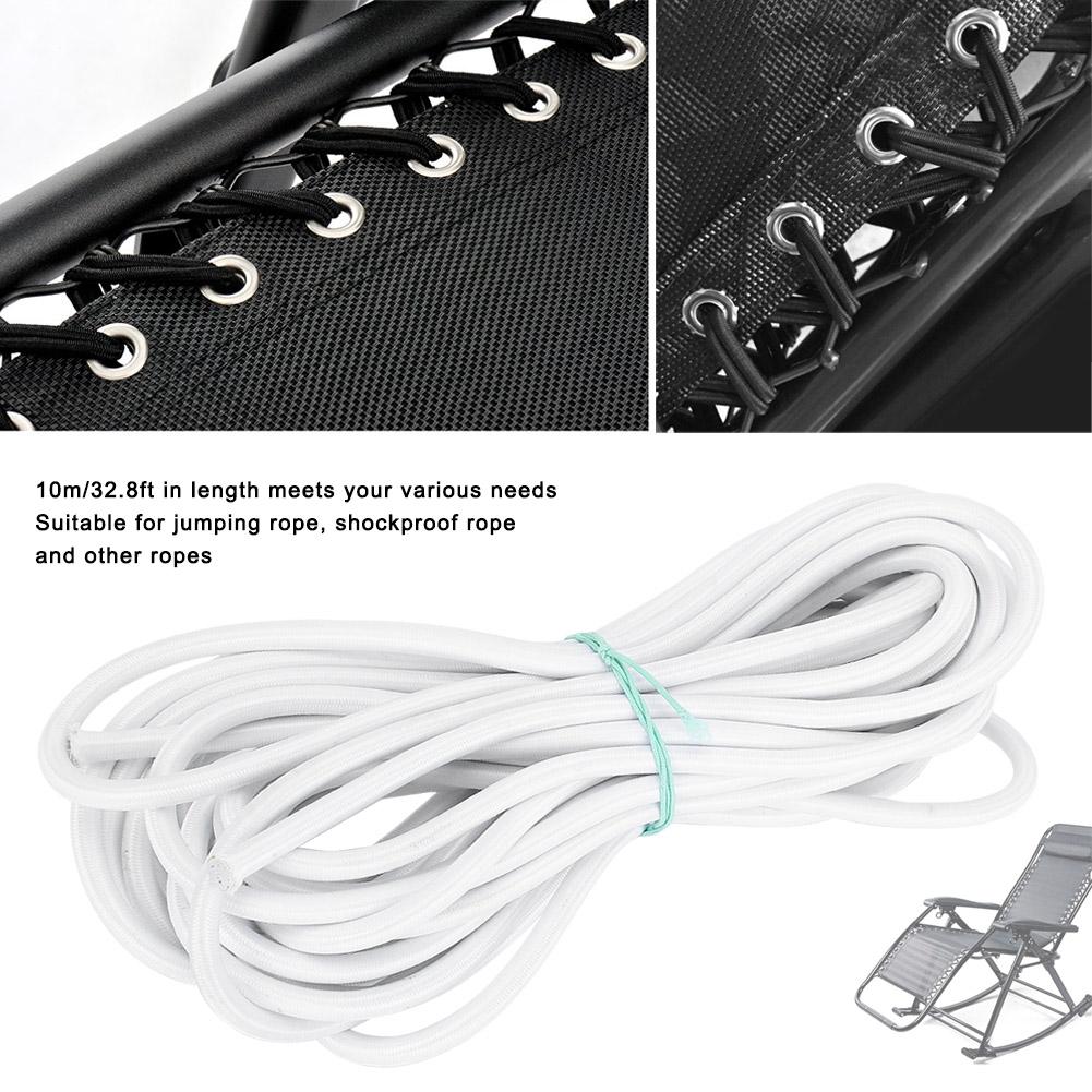7mm 10m 32.8ft Strong Elasticity Round Elastic Rope Cord Sewing DIY Accessories White