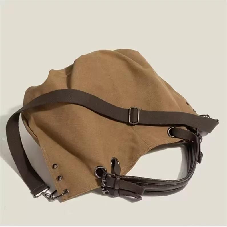 Сумка-мессенджер Холщовая сумка Тоут Мужские и женские сумки Для поездок Портативная На плечо Большая вместимость Многофункциональная Повседневная Ретро сумка