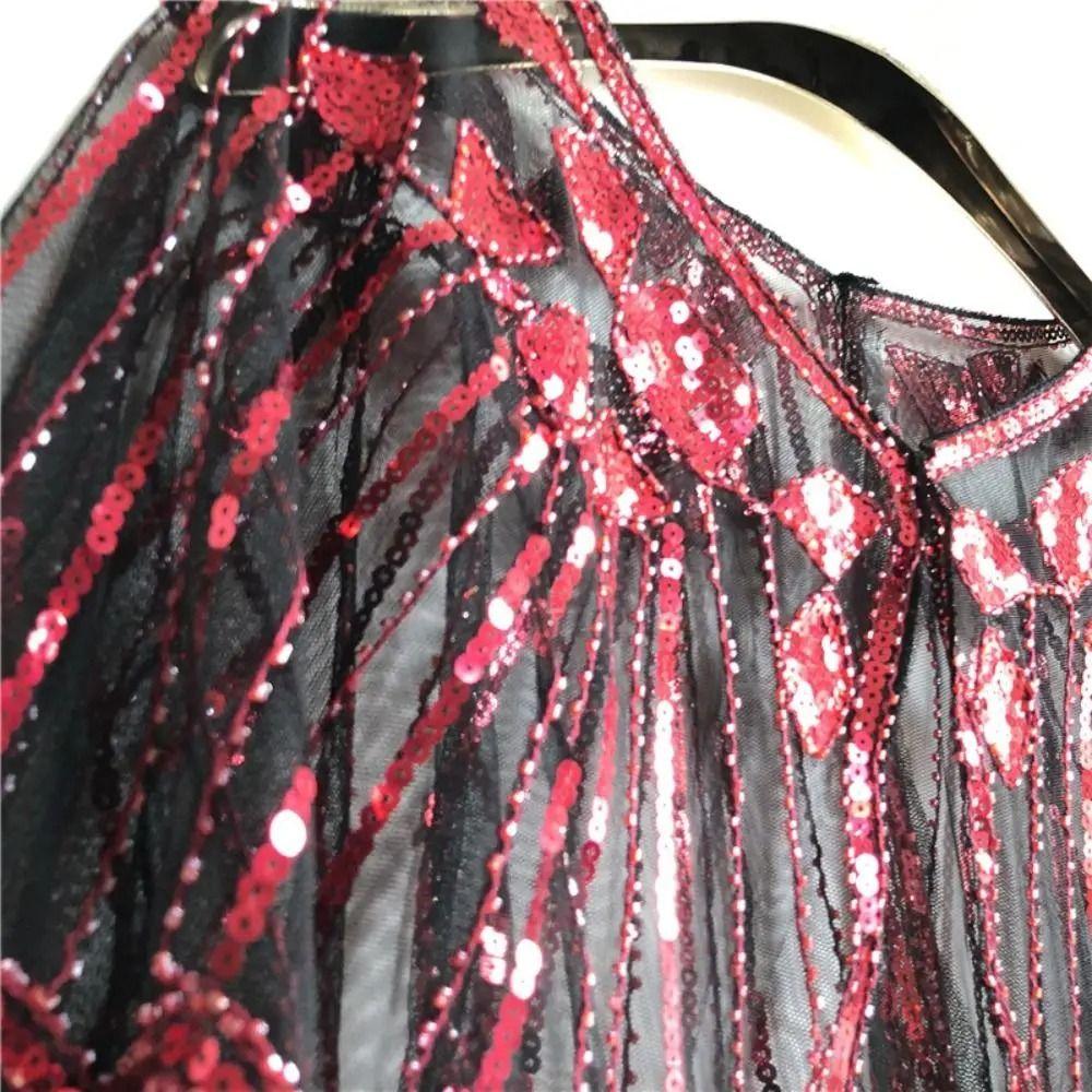 Beaded Decoration Women's Sequins Shawl Vintage Flapper Party Shawl Elegant Evening Cape Ladies