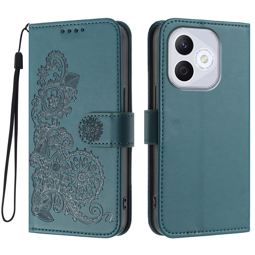 For Honor 400 Lite Phone Cases Mandala Flower Leather Wallet Mobile Cover with Strap