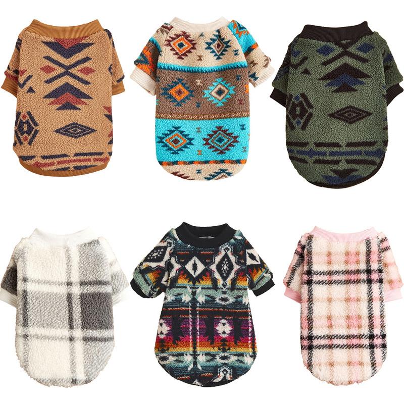 National Style Cat Puppy Sweater Autumn Winter Pet Clothes Fleece Pullover for Small Dogs Cats Kitten Sphynx Clothing Outfits
