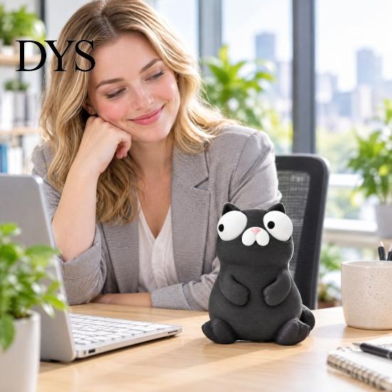 Забавные фигурки с подвижными глазами, забавное 3D-печатное украшение, форма бегемота/гуся/кошки, милое с большими новизными животными-формами, подвижные глаза, интерактивное