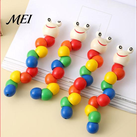 Toddlers Caterpillar Toy Kids Wooden Bead Toy, Educational Twisting for Fine Motor Skills, Number Color Preschool Learning Toys